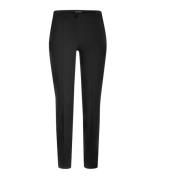 Cambio Slim Fit Höga Midjehöga Byxor med Dekorativ Söm Black, Dam