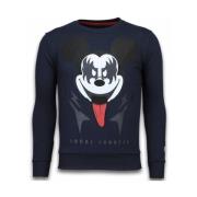 Local Fanatic Kiss My Mickey Rhinestone - Herr Sweatshirt - 5912N Blue...