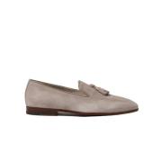 Scarosso Grå Mocka Loafers med Perforerad Foder Beige, Herr