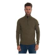 Peuterey Braille01 Half Zip Pullover, Mélange Effekt Green, Herr