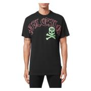 Philipp Plein T-skjorta rund hals ss gotisk plein Black, Herr