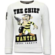 Local Fanatic Strass Sweater Män - Chief Wanted Tröja White, Herr