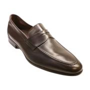 Berwick Bruna Läderloafers med Stilfull Maskdetalj Brown, Herr