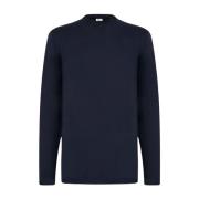 Kiton Mauro Bomullsl?ngärmad Crew Neck T-shirt Blue, Herr