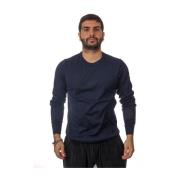 Sun68 Tidlös Rund Solid Merinos Sweatshirt Blue, Herr