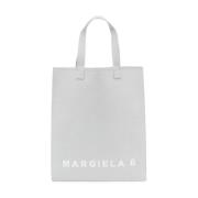 Maison Margiela Silver Logo Print Tote Bag Gray, Dam