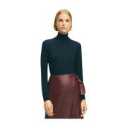 Brooks Brothers Marinblå Merinoull Turtlenecktröja Blue, Dam