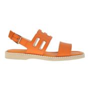 Hogan Orange Sandal - Regular Fit - Passar för Varmt Klimat - 100% Läd...