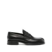 Lanvin Svarta Penny-Slot Läderloafers Black, Herr