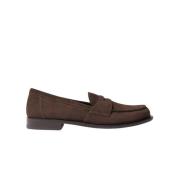 Scarosso Klassiska bruna penny loafers i mocka Brown, Herr