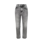 Icon Denim Straight Jeans Gray, Dam