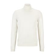 Cashmere Company Mjuk Stickad Dolcevita i Cashmere Ull och Siden White...