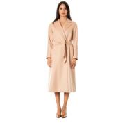 Max Mara Studio Lång Kappa - Storlek 42, Färg Nude Beige, Dam