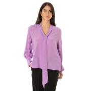 Simona Corsellini Silkesblus - Cool Lila Purple, Dam