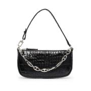 By FAR Svart Croco Präglad Läderclutch Black, Dam