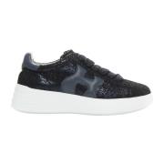 Hogan Glittriga Sneakers med Avtagbar Innersula Black, Dam