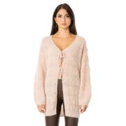 Aniye By Grace Mohair Cardigan - V-Hals, Oversized Passform Pink, Dam