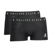 Philipp Plein Svart Bomullsboxer Pack för Män Black, Herr
