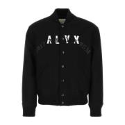 1017 Alyx 9SM Svart Ull Blend Bomber Jacka Black, Herr