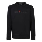 Kiton Svart Rund Hals Sweatshirt Black, Herr