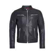 Rockandblue Herr Biker Läderjacka Mission Black, Herr