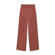 Anine Bing Terracotta Siden Wide Leg Byxor Orange, Dam