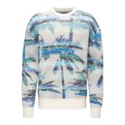 Laneus Blå Palm Sweatshirt Blue, Herr