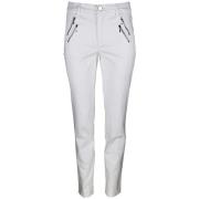 2-Biz Slim-Fit Eleganta och Bekväma Byxor White, Dam