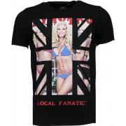 Local Fanatic God Save Playtoy Rhinestone - Man T Shirt - 4778Z Black,...