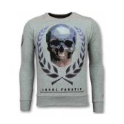 Local Fanatic Skalle Keps Rhinestone Sweater - Tröjor Män - 11-6293G G...