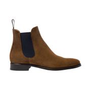 Scarosso Handgjorda Chelsea Boots i Tabacco Mocka Brown, Herr