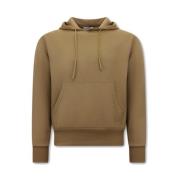 True Rise Basic Oversize Fit Hoodie Brown, Herr