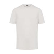 Kiton Kortärmad bomull T-shirt med rund hals Beige, Herr