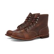 Red Wing Shoes Klassiska snörstövlar i läder för män Brown, Herr