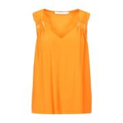 Simona Corsellini Sleeveless Tops Orange, Dam