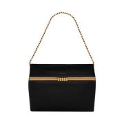 Saint Laurent Elegant Svart Läderclutch Black, Dam