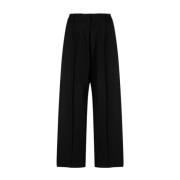 Giuseppe Di Morabito Elegant Wool Wide Trousers Black, Dam