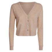 Vince Loop Trim Cardigan Chanterelle Beige, Dam