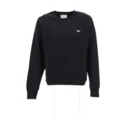 Maison Kitsuné Tricolor Fox Patch Tröja Black, Dam