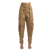 Semicouture Slim-fit Trousers Beige, Dam