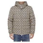 Valentino Garavani Beige Pufferjacka med Toile Iconographe Print Beige...