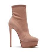 Casadei Förförisk Stretch Mocka Ankelstövlar Beige, Dam