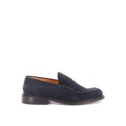 Tricker's James Penny Loafer Suede Blue, Herr