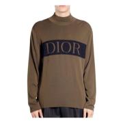 Dior Stickade plagg med rund hals Green, Herr