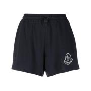 Moncler Marinblå Bomullsshorts med Dragsko för Kvinnor Blue, Dam