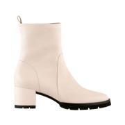 Högl Beiga Läder Ankelboots Beige, Dam