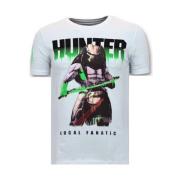 Local Fanatic Lyx Män T skjorta - Hunter Predator - 11-6370W White, He...