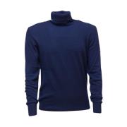 Roy Roger's Turtleneck i ull och kaschmir Blue, Herr