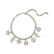 Alessandra Rich Kristall Charm Halsband Gray, Dam