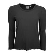 2-Biz Erene Randig Blus Black, Dam